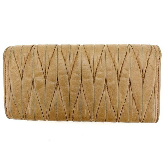 Miu Miu Matelasse long zipper Wallet camel leather - Picture 1 of 6